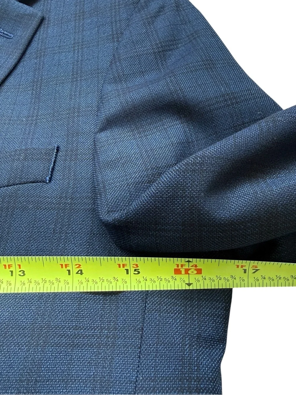 Lauren Ralph Lauren Boy’s Navy Windowpane Sport Coat Blazer 14R Tailored Stretch